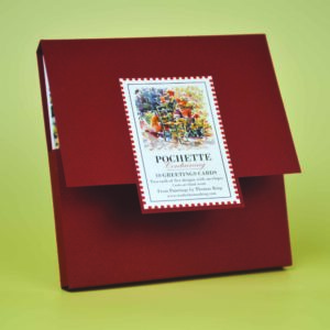 Red Pochette Containing Ten Greetings Cards (2 x 5 Images) with Envelopes. Click on image for more details.